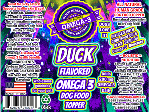 Roast Duck Omega 3 Dog Food Topper 8 oz