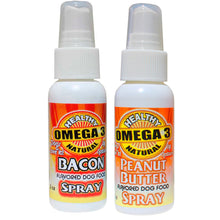 Load image into Gallery viewer, Bacon Spray and Peanut Butter Flavored Spray 2-2 oz Bottle Deal