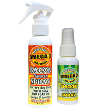 Load image into Gallery viewer, Bacon Spray For Dry Dog Food 4 oz and Chicken 2 oz Combo Deal