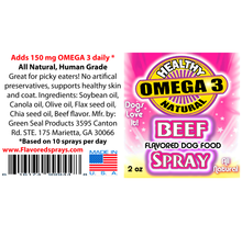Load image into Gallery viewer, Beef Flavor Spray for dry dog food 2 oz Trial Size