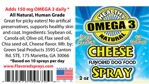 Bacon Spray Dog Food Topper 2 oz and Cheese Flavored Spray 2 oz Combo Deal