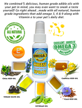 Load image into Gallery viewer, Bacon Spray 4 oz Dog Food Topper and 2 oz Cheese Flavored Spray Combo Deal